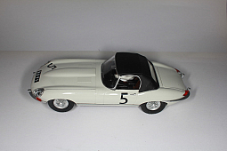 Slotcars66 E-Type Jaguar 1/32nd Scalextric slot car White #5 (Legends First Win) 